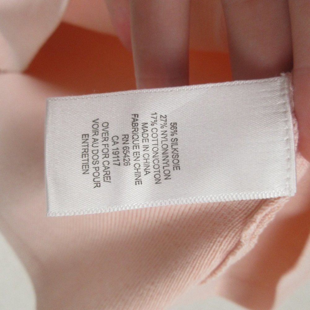 David Brooks Rib Knit Silk Shell Size MP Pink - Picture 4 of 8